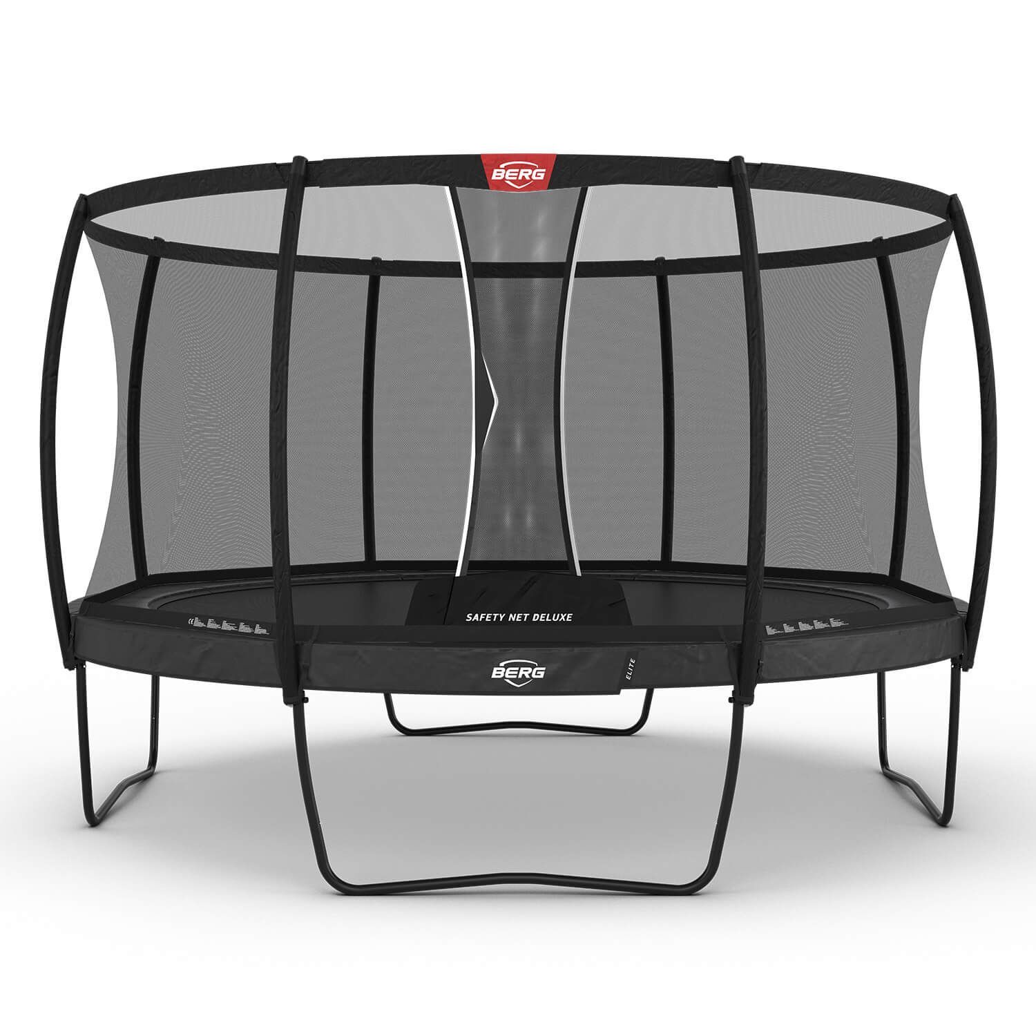 Berg trampoline rond Elite Regular grijs 430 cm met veiligheidsnet deluxe