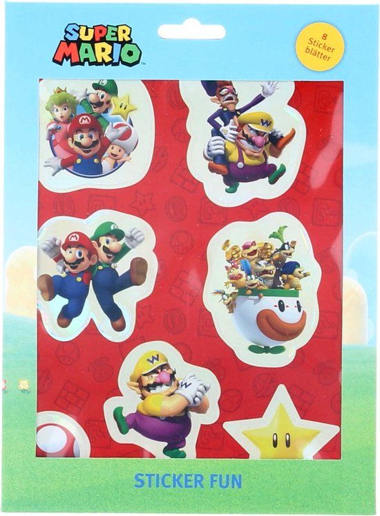 Super Mario Stickers - 8-Pack - Blue - Paper - Hobby Sticker