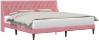 vidaXL Bedframe met hoofdeinde, roze, 180 x 200 cm, fluweel