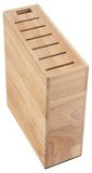 Bloc à couteaux en bois - Porte-couteaux avec compartiments - Beige