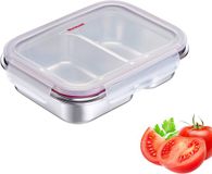 Westmark Roestvrijstalen Lunchbox – Lekvrije Broodtrommel – Magnetron- en Ovenbestendig, BPA-vrij – Bento-box voor School, Werk en Kinderopvang – Zilver, Gedeeld 450 + 280 ml