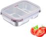 Westmark Roestvrijstalen Lunchbox – Lekvrije Broodtrommel – Magnetron- en Ovenbestendig, BPA-vrij – Bento-box voor School, Werk en Kinderopvang – Zilver, Gedeeld 450 + 280 ml