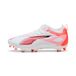 PUMA Ultra 5 Match FG/AG JR voetbalschoen, wit zwart-gloeiend rood, 11 UK, Puma Wit PUMA Zwart Gloeiend Rood, 29 EU