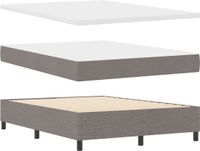 vidaXL Boxspringbed met hoofdeinde Taupe 140 x 200 cm Stof