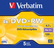 Verbatim DVD+RW 4.7GB 4x Jewelcase - 5 Pack