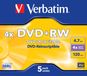 Verbatim DVD+RW 4.7GB 4x Jewelcase - 5 Pack