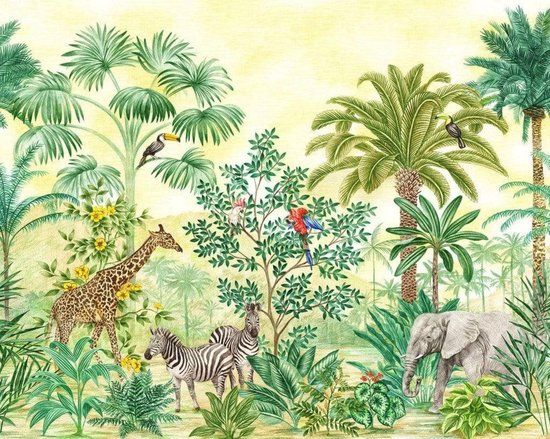 KOMAR Jungle Adventure Vlies Fotobehang 350x280cm 7-banen
