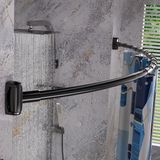 Shenzhen Haorui Industrial Technology Co., Ltd. Rail de rideau de douche courbée avec 12 anneaux - Barre d'angle solide pour rideau de douche sans support de plafond - Rail de rideau de douche d'angle inoxydable - 100-200 cm - Rail de rideau de douche extensible pour baignoire et douche Noir