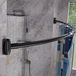 Shenzhen Haorui Industrial Technology Co., Ltd. Rail de rideau de douche courbée avec 12 anneaux - Barre d'angle solide pour rideau de douche sans support de plafond - Rail de rideau de douche d'angle inoxydable - 100-200 cm - Rail de rideau de douche extensible pour baignoire et douche Noir