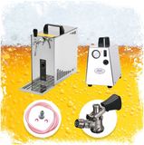 ich-zapfe HAJUS AG Complete set Biertap, bierkoffer, doorstroomkoeler PYGMY 25 1-lijns droge koeler, 35 liter/h, Green Line, KEG: KeyKeg