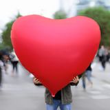 MikaMax XXL Ballon Cœur - Ballon Cœur Extra Large 140 cm - Feuille Rouge Mat