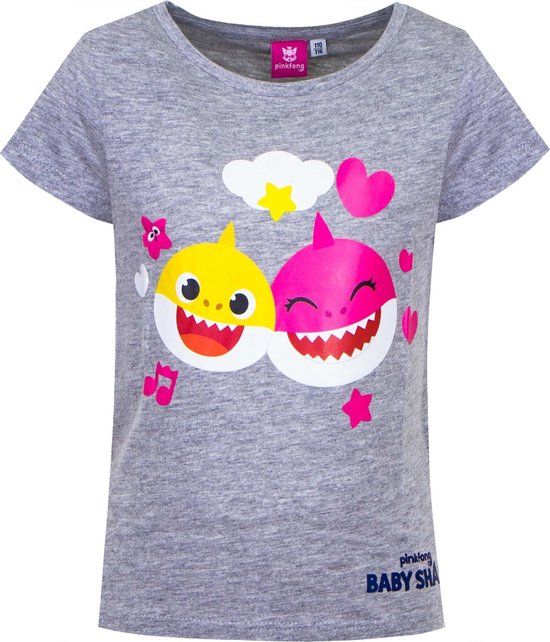 Baby Shark T-shirt - Grijs - Maat 92 - Kinderen