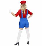 Widmann Srl Super Loodgieter Vrouw Kostuum voor Volwassenen Rood/Blauw Polyester
