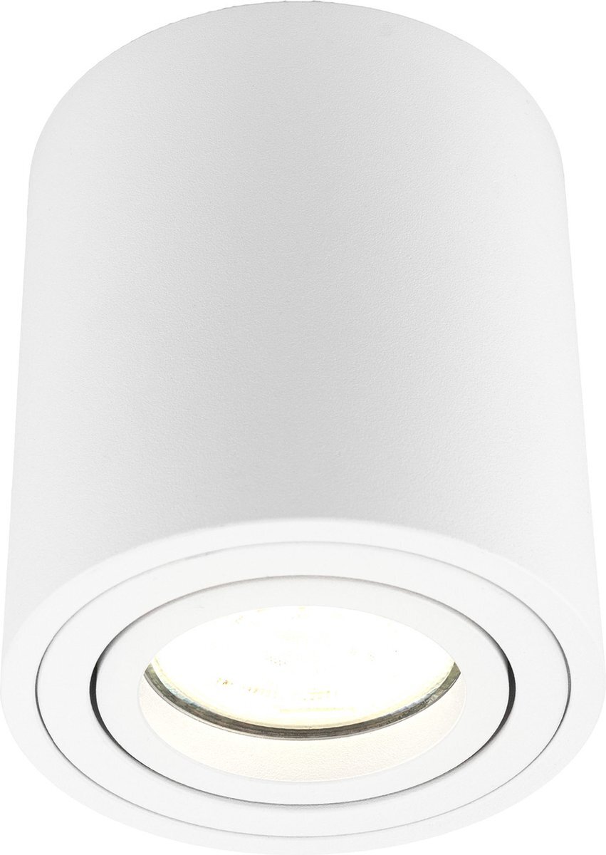 LEDVION Dimbare LED Opbouwspot - Rond - Wit - 5W - 2700K - Kantelbaar - IP20