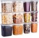 Vilde - Set de pots de conservation - 12 pièces - 1,85 L et 1 L - Sans BPA - Convient au micro-ondes et au lave-vaisselle