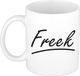 Bellatio Decorations Freek Naam koffiemok - beker - met sierlijke letters - wit