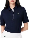 Lacoste Polo extensible femme - Taille XS (34) - Bleu marine/Blanc