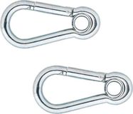 Dulimex B.V. Mousqueton 4 x pièces acier zingué - 7 cm - avec cosse - charnière souple - capacité de charge 180 kg