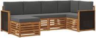 vidaXL Ensemble de canapés d'extérieur 5 pièces Naturel et Anthracite