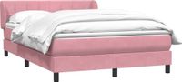 vidaXL Boxspring met matras fluweel roze 160x210 cm