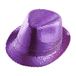 Widmann 9169P Fedora hoed paars met glitter - hoed voor themafeest carnaval