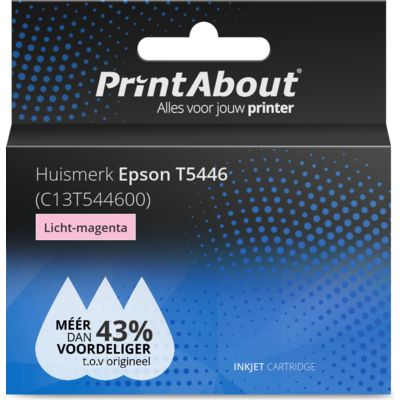 PrintAbout Huismerk Epson T5446 (C13T544600) Inktcartridge Licht-magenta