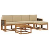 vidaXL - Buiten - bank - set - 6 - st - Natuurlijk - en - Beige - Polyester