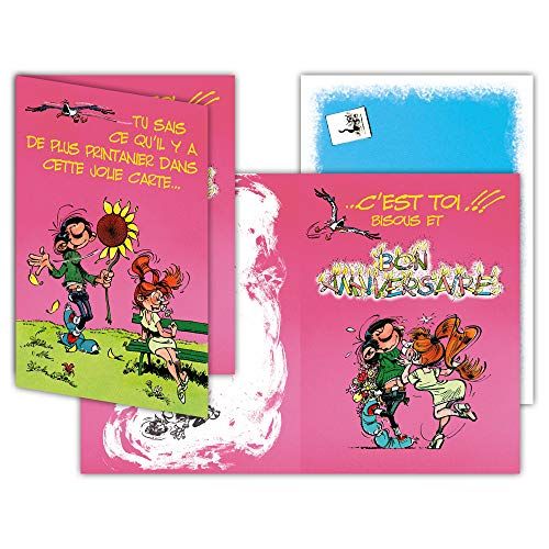 Gaston Lagaffe GLMG-5003 - Enorme verjaardagskaart Maxi A3 - Bloem, zonnebloem, boeket kaarsen