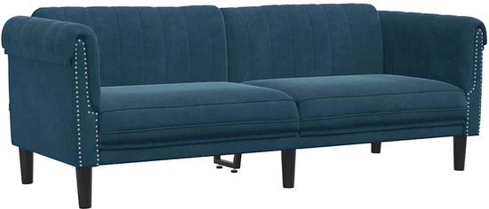 vidaXL Driezitsbank fluweel blauw