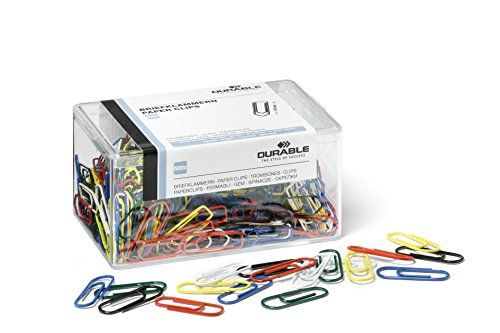 Durable 124100 paperclips, 26 mm, 500 stuks, in kleur gelakt