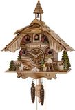 Engstler Koekoeksklok - 4441/22 - Bruin/Meerkleurig Houten Wandklok met Romeinse Cijfers