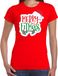 Bellatio Decorations Merry fitmas Kerstshirt / Kerst t-shirt rood voor dames - Kerstkleding / Christmas outfit M