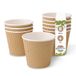 GREENBOX Wegwerp biologische soepbeker, to-go, voor soepen, wegwerpservies, ribbelbeker, soepen, kraftkartonnen beker met PLA binnencoating, wit/bruin, ongebleekt, 25 wegwerpbekers, composteerbaar