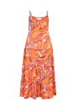 IZIA Jurk 'Festival' lavendel / oranje / framboos / wit
