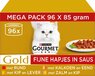 Gourmet Gold Fijne Hapjes in saus - Kattenvoer Natvoer - Vis/Vlees - 96 x 85 g