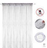 Ridôme Rideau anti-mouches - Rideau de porte - Élégant - Fil de rideau inclus - Rideau anti-mouches en plastique - 100 x 200 cm - Blanc