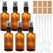 Spuitfles, 6 x 50 ml bruine glazen spuitflessen, navulbaar, met pipet, trechter, etiketten voor etherische oliën, parfum, cosmetica, aromatherapie, reizen