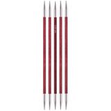 KnitPro Royale: Breien Pins: Sets van 6: Double Ended: 20cm x 5.00mm, Berkenhout, messing, Multi-Colour, 5mm