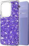 Techsuit Sparkly Glitter Back Cover hoesje voor Xiaomi Redmi Note 13 Pro / Xiaomi Poco M6 Pro - Paars