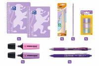 Oxford Back to School - Schoolset - Collegeblok A4+, Pennen, Markeerstiften & Indextabs - Pastel Paars