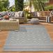 Tapis d'intérieur et d'extérieur avec sisal, motif zigzag, gris, dimensions : 160 x 220 cm