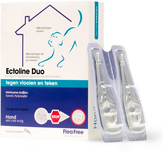 Flea Free Ectoline Duo - Hond 2-10 kg - 2 pipetten