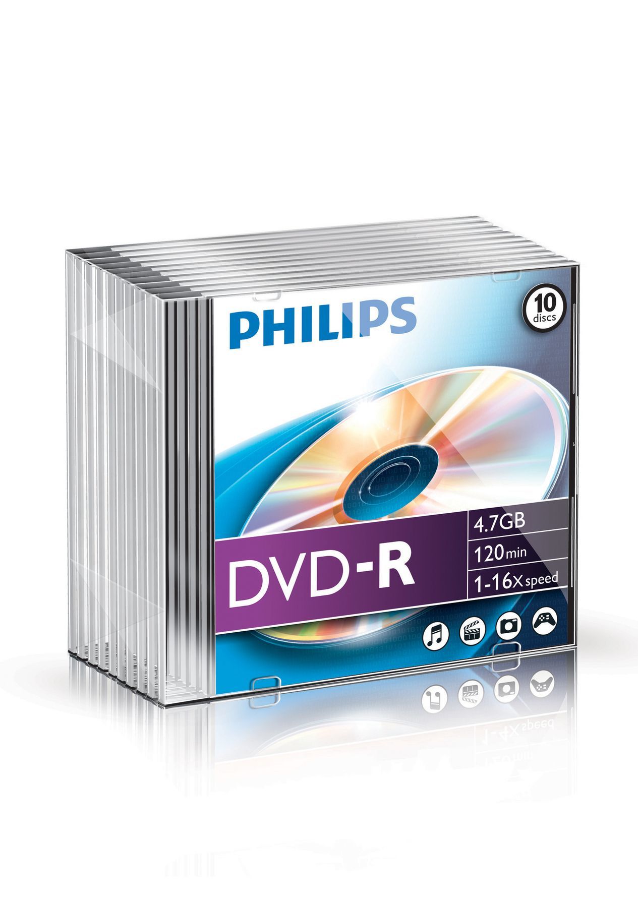 Philips DVD-R 4.7GB 16x - 10 Pack - DM4S6S10F