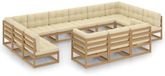 vidaXL Loungeset - 13-delig - Massief Grenenhout Tuinmeubels - Lounge Set - Hoekenbank - Houten Bank - Grenenhout
