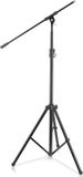 Pyle Microfoonstandaard, Microphone Stand met Uitschuifbare Telescopische Zwenkarm van 75 cm, Stabiele Driepootbasis en Verstelbare Hoogte van 130 tot 200 cm, Zwart