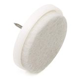 Adsamm® 4 x viltdoppen met spijker/wit/Ø 35 mm/rond/meubelglijders met pen in premium kwaliteit