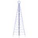 Arbre de Noël Sapin de Noël LED avec piquets au sol bleu 250 cm fer