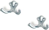 Merkloos 4x Luxe Kapstokhaken / Jashaken - Aluminium - Zilver