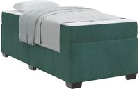 vidaXL Bedframe met matras, donkergroen, 90 x 200 cm, stof