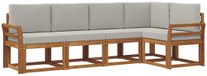 vidaXL Acacia Hout Hoek Loungeset 5-zits Natuurlijk en Lichtgrijs